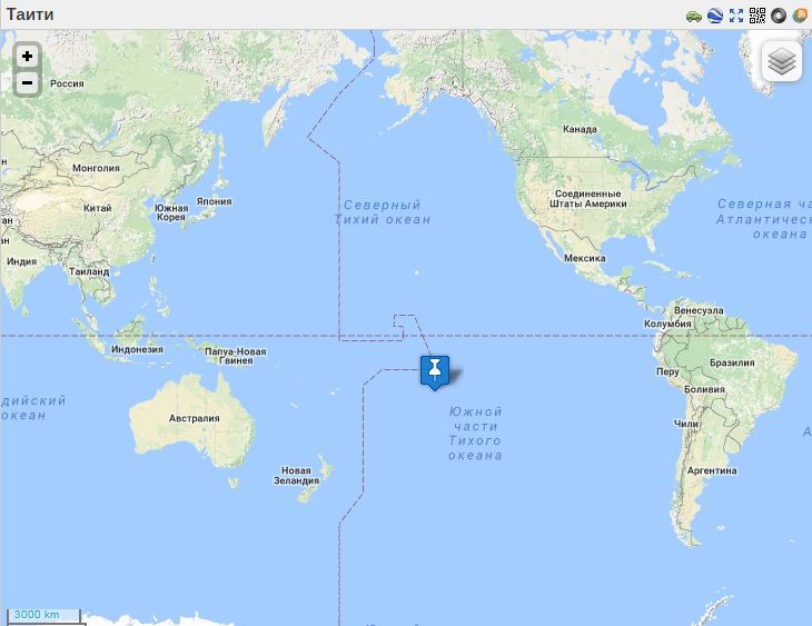 Таити на карте мира